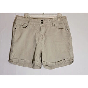 Royalty For Me Collection Women’s Sz 14 Tan High Rise Stretchy Denim Shorts